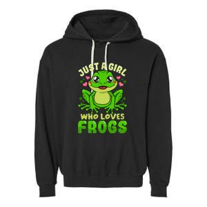 Just A Girl Who Loves Frogs Lover Gift Garment-Dyed Fleece Hoodie