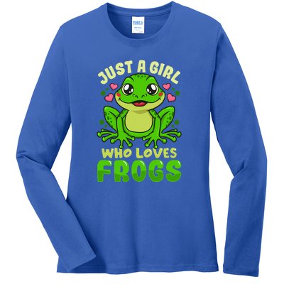 Just A Girl Who Loves Frogs Lover Gift Ladies Long Sleeve Shirt