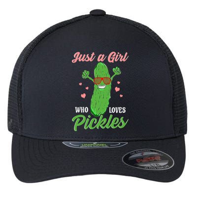 Just A Girl Who Loves Pickles Cute Pickle Food Party Cool Gift Flexfit Unipanel Trucker Cap