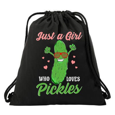 Just A Girl Who Loves Pickles Cute Pickle Food Party Cool Gift Drawstring Bag