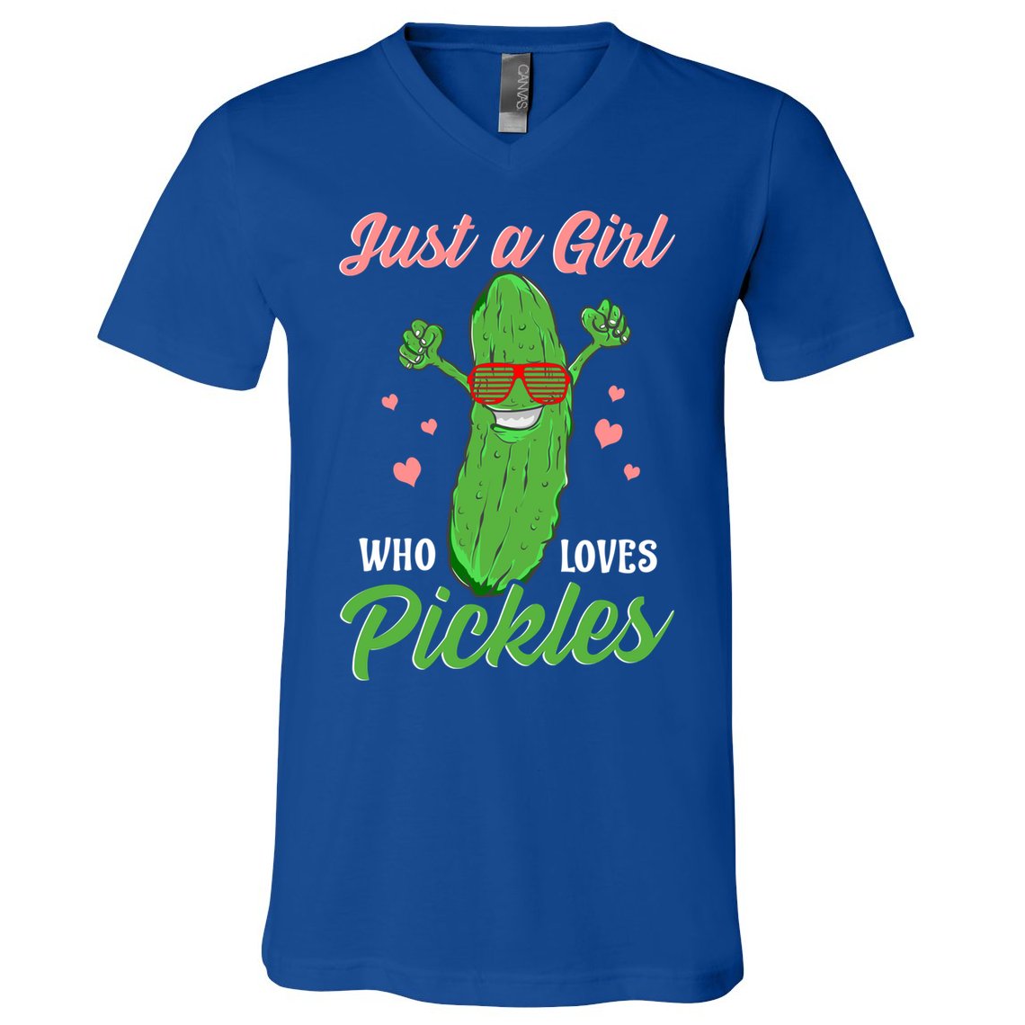 Just A Girl Who Loves Pickles Cute Pickle Food Party Cool Gift V-Neck T-Shirt