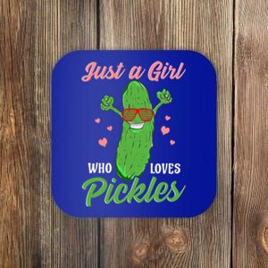 Just A Girl Who Loves Pickles Cute Pickle Food Party Cool Gift Coaster