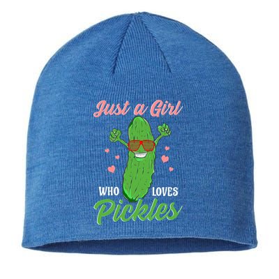 Just A Girl Who Loves Pickles Cute Pickle Food Party Cool Gift Sustainable Beanie