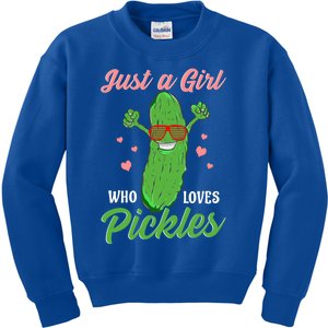 Just A Girl Who Loves Pickles Cute Pickle Food Party Cool Gift Kids Sweatshirt