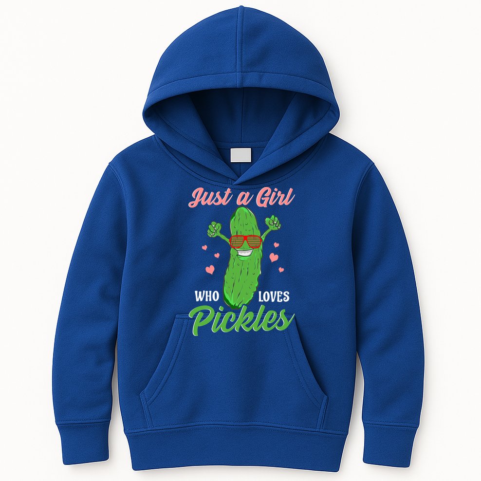 Just A Girl Who Loves Pickles Cute Pickle Food Party Cool Gift Kids Hoodie