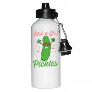 Just A Girl Who Loves Pickles Cute Pickle Food Party Cool Gift Aluminum Water Bottle