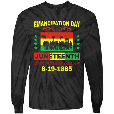 Juneteenth American Grown With African Roots Tie-Dye Long Sleeve Shirt