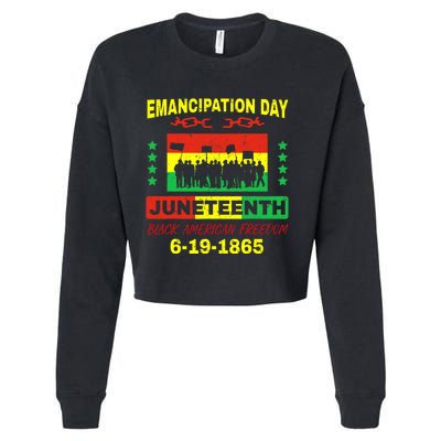 Juneteenth American Grown With African Roots Cropped Pullover Crew