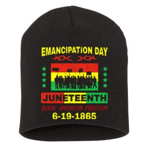 Juneteenth American Grown With African Roots Short Acrylic Beanie