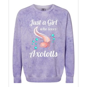 Just A Girl Who Loves Axolotls Axolotl Lovers Colorblast Crewneck Sweatshirt