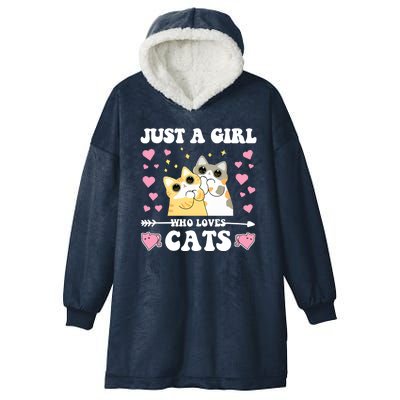 Just A Girl Who Loves Cats Hooded Wearable Blanket