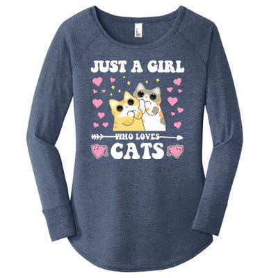 Just A Girl Who Loves Cats Women's Perfect Tri Tunic Long Sleeve Shirt