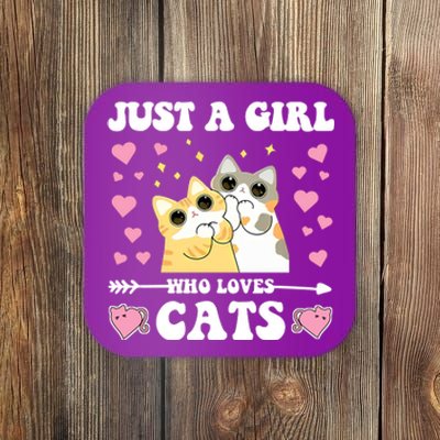 Just A Girl Who Loves Cats Coaster