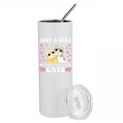 Just A Girl Who Loves Cats Stainless Steel Tumbler