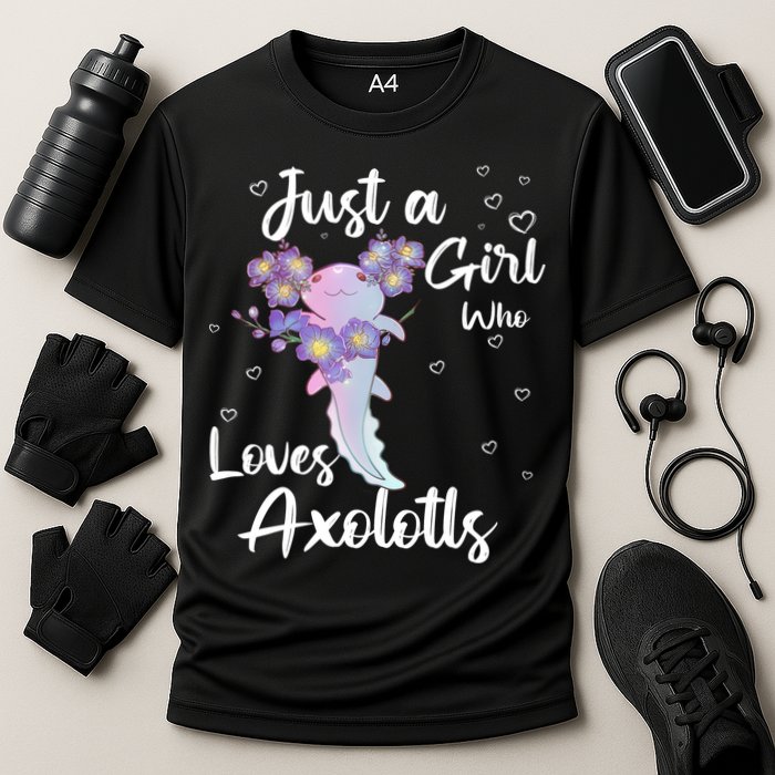 Just A Girl Who Loves Axolotls Cooling Performance Crew T-Shirt