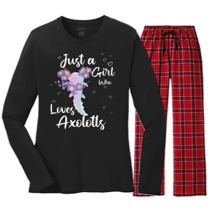 Just A Girl Who Loves Axolotls Women's Long Sleeve Flannel Pajama Set 