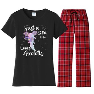 Just A Girl Who Loves Axolotls Women's Flannel Pajama Set