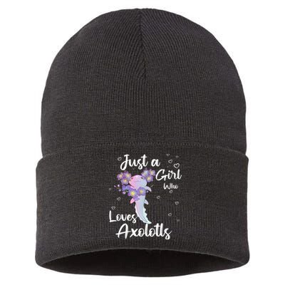 Just A Girl Who Loves Axolotls Sustainable Knit Beanie