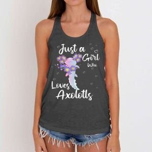 Just A Girl Who Loves Axolotls Women's Knotted Racerback Tank