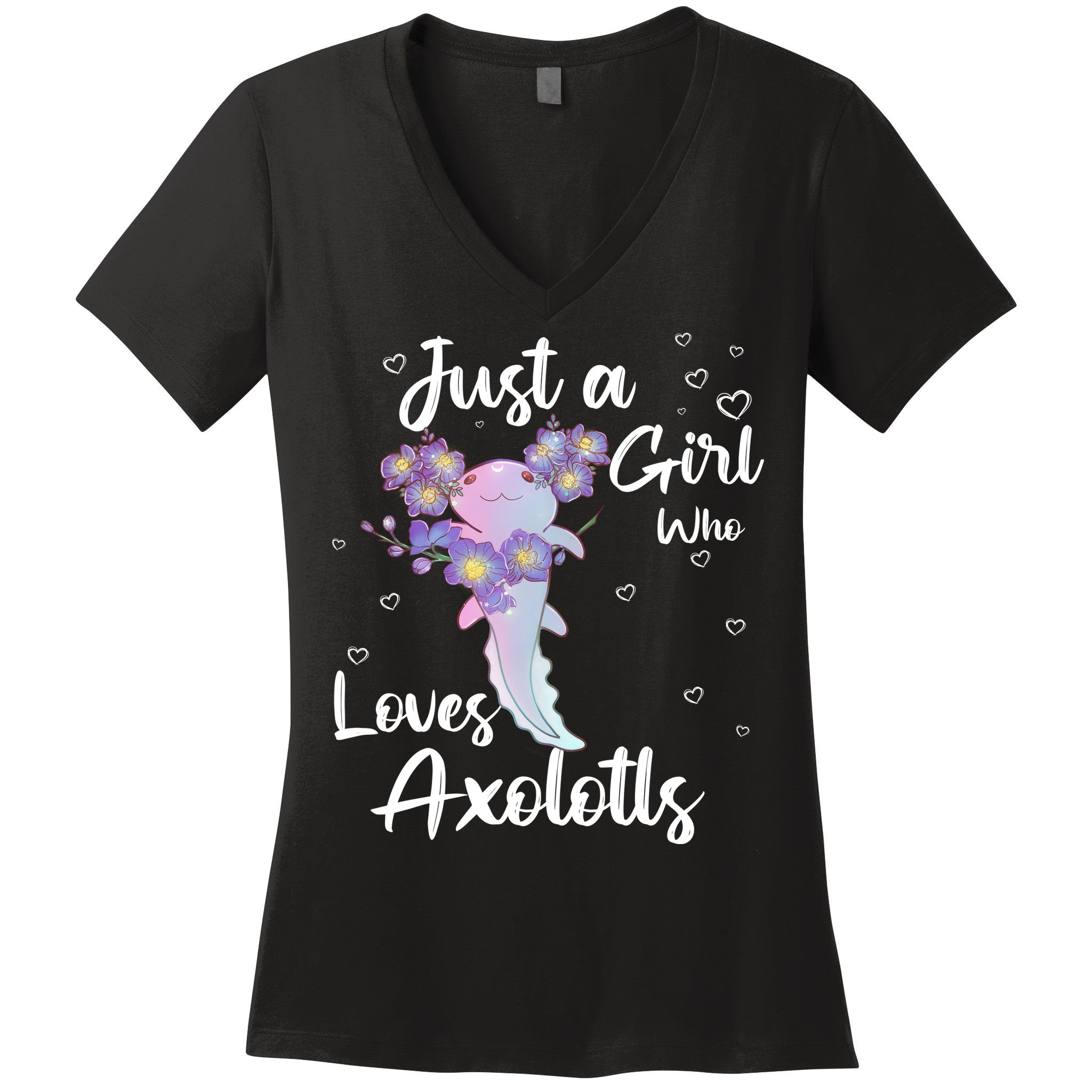 Just A Girl Who Loves Axolotls Women's V-Neck T-Shirt