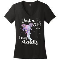 Just A Girl Who Loves Axolotls Women's V-Neck T-Shirt