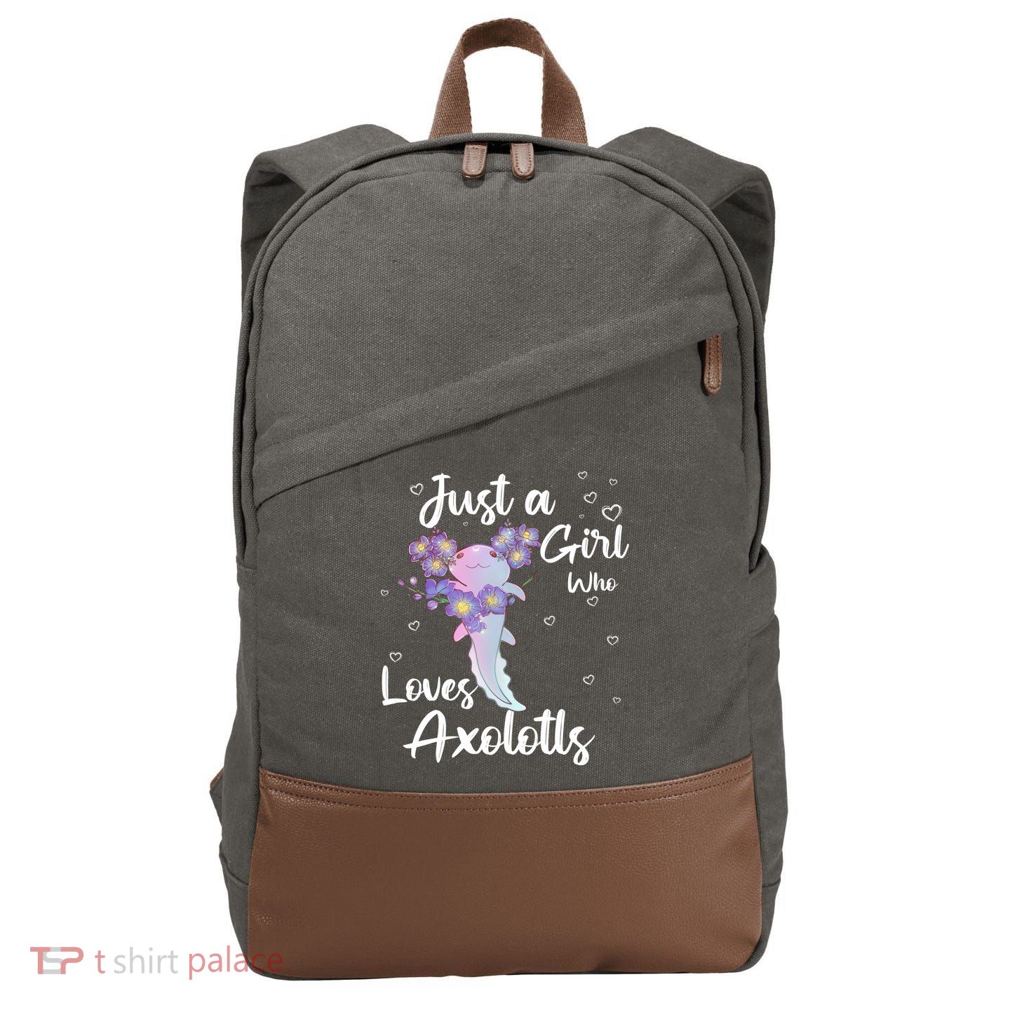 Just A Girl Who Loves Axolotls Cotton Canvas Backpack