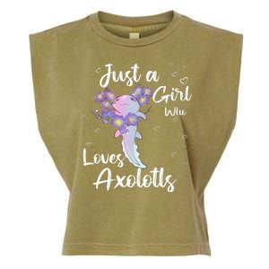 Just A Girl Who Loves Axolotls Garment-Dyed Women's Muscle Tee