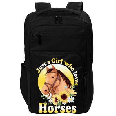 Just A Girl Who Loves Horses Riding Impact Tech Backpack