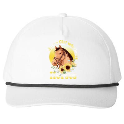 Just A Girl Who Loves Horses Riding Snapback Five-Panel Rope Hat