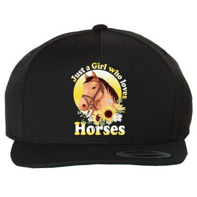 Just A Girl Who Loves Horses Riding Wool Snapback Cap