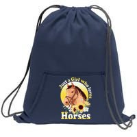 Just A Girl Who Loves Horses Riding Sweatshirt Cinch Pack Bag