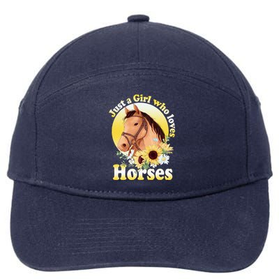 Just A Girl Who Loves Horses Riding 7-Panel Snapback Hat