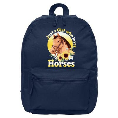 Just A Girl Who Loves Horses Riding 16 in Basic Backpack