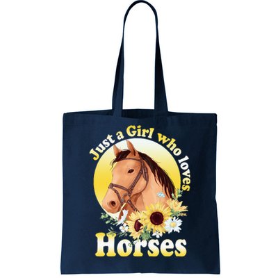 Just A Girl Who Loves Horses Riding Tote Bag