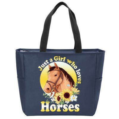 Just A Girl Who Loves Horses Riding Zip Tote Bag