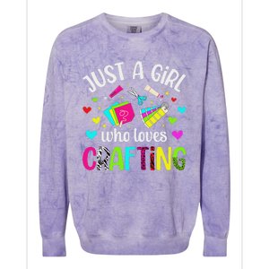 Just A Girl Who Loves Crafting Crafter Craft Colorblast Crewneck Sweatshirt