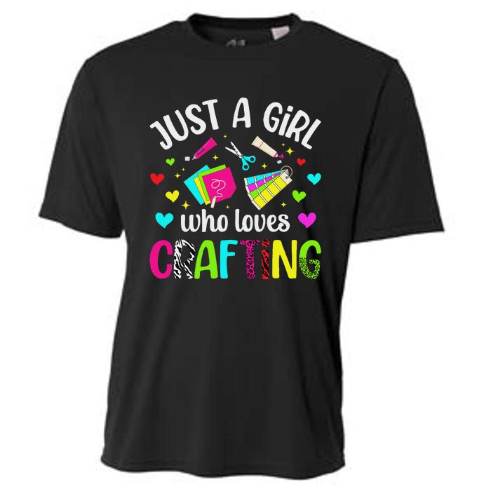 Just A Girl Who Loves Crafting Crafter Craft Cooling Performance Crew T-Shirt