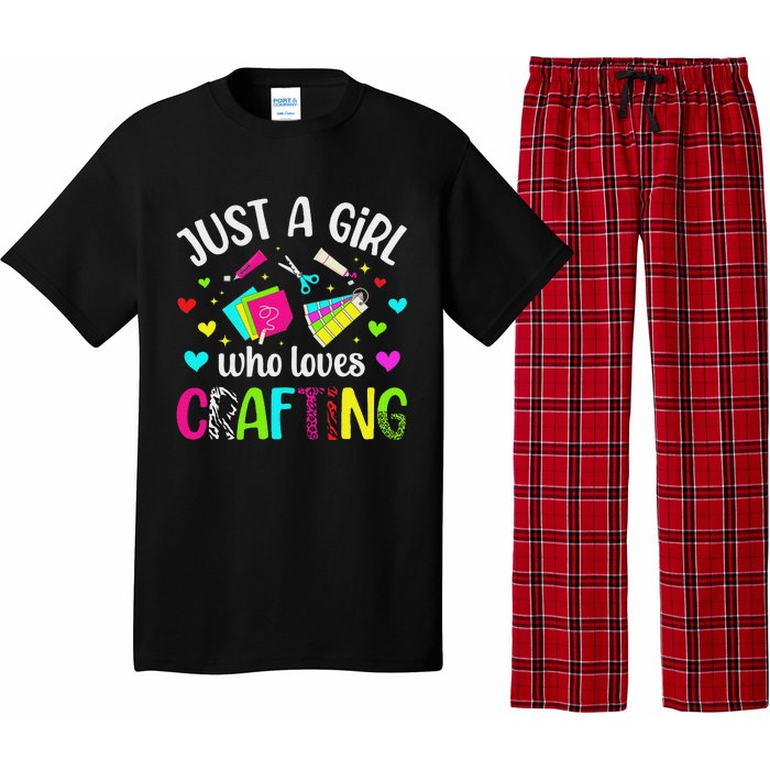 Just A Girl Who Loves Crafting Crafter Craft Pajama Set