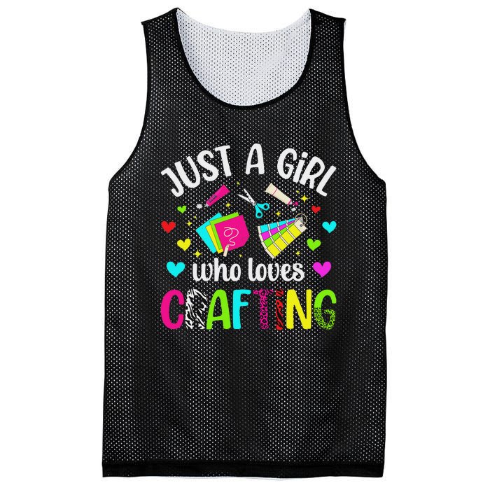 Just A Girl Who Loves Crafting Crafter Craft Mesh Reversible Basketball Jersey Tank