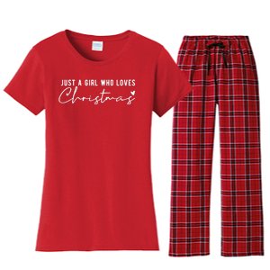 Just A Girl Who Loves Christmas Cute Gift Women's Flannel Pajama Set