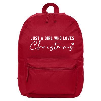 Just A Girl Who Loves Christmas Cute Gift 16 in Basic Backpack