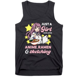 Just A Girl Who Loves Anime, Ra And Sketching Kawaii Tank Top