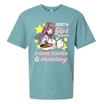 Just A Girl Who Loves Anime, Ra And Sketching Kawaii Sueded Cloud Jersey T-Shirt