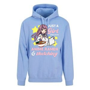 Just A Girl Who Loves Anime, Ra And Sketching Kawaii Unisex Surf Hoodie