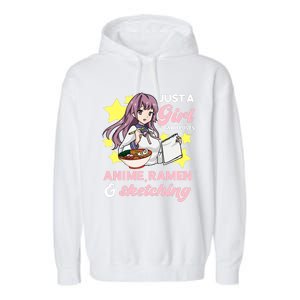 Just A Girl Who Loves Anime, Ra And Sketching Kawaii Garment-Dyed Fleece Hoodie