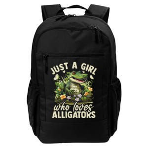 Just A Girl Who Loves Alligator Aesthetic Flower Daily Commute Backpack