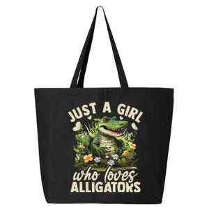 Just A Girl Who Loves Alligator Aesthetic Flower 25L Jumbo Tote