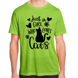 Just A Girl Who Loves Cats Cat Girl Adult ChromaSoft Performance T-Shirt