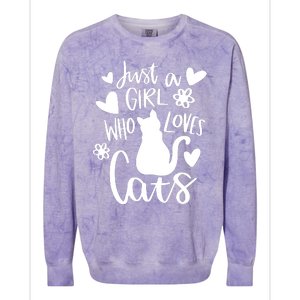 Just A Girl Who Loves Cats Cat Girl Colorblast Crewneck Sweatshirt