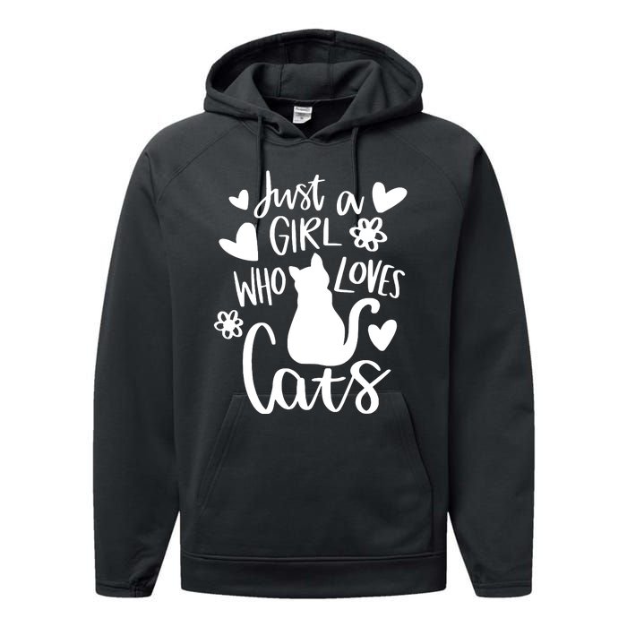 Just A Girl Who Loves Cats Cat Girl Performance Fleece Hoodie